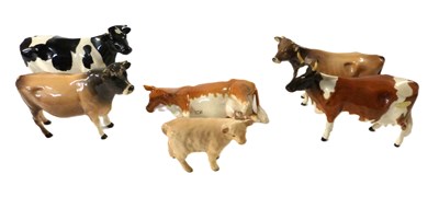 Lot 379 - A group of Beswick bulls and cows including...