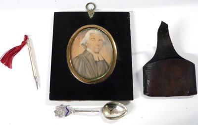 Lot 416 - A miniature of a Victorian gentleman, the...