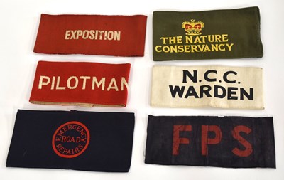 Lot 57 - Quantity of six armbands to include N.C.C...