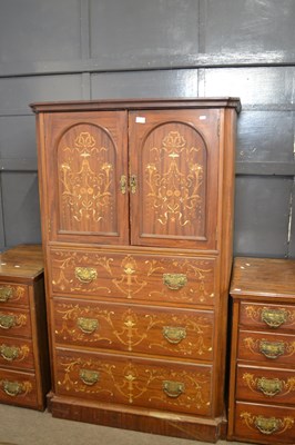 Lot 434 - Late 19th Century mahogany and inlaid bedroom...