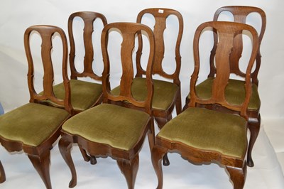 Lot 440 - Set of six late 19th or early 20th Century oak...