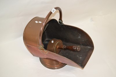 Lot 443 - Late Victorian copper coal chute and shovel