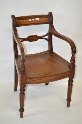 Lot 444 - A Georgian mahogany bar back Carver chair with...