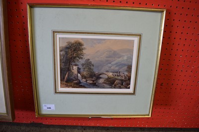 Lot 346 - 19TH CENTURY SCHOOL, FIGURES ON A BRIDGE,...