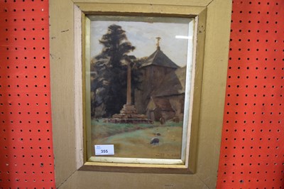 Lot 355 - JOHN W KING, STUDY OF A CHURCH AND WAR...