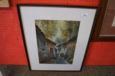 Lot 363 - SOTO, STUDY OF A STREET SCENE, WATERCOLOUR,...
