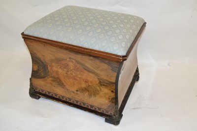 Lot 545 - Small Victorian walnut and inlaid box stool...