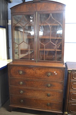 Lot 461 - A late Georgian mahogany secretaire cabinet...
