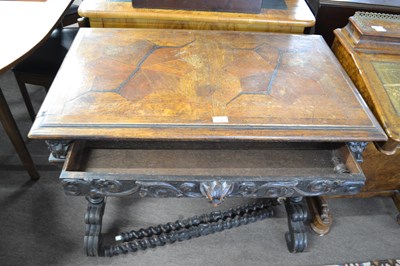 Lot 514 - A Victorian gothic oak single drawer side...