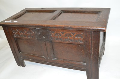 Lot 500 - A small 18th Century oak coffer with hinged...