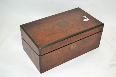 Lot 496 - A Victorian walnut veneered writing box of...