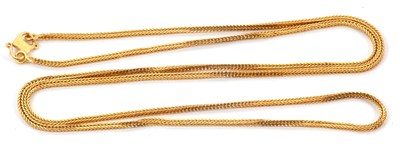 Lot 183 - A gold necklace, the foxtail chain with...