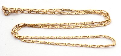 Lot 178 - A fine figaro style chain, with tag stamped...