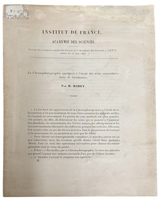Lot 1039 - Étienne-Jules Marey. La chronophotographie...