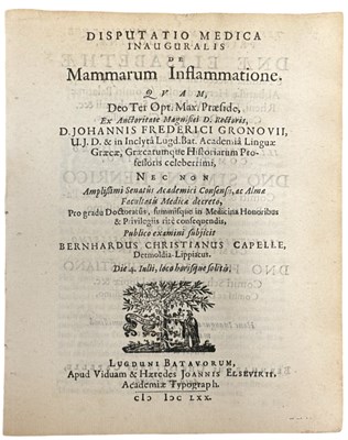 Lot 1478 - Medical. FEMALE HEALTH BREASTS. 1670....