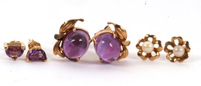 Lot 132 - Three pairs of earrings: to include a pair of...