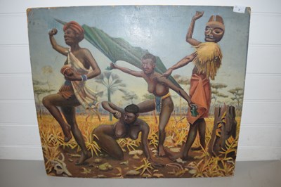 Lot 3 - 20TH CENTURY SCHOOL, STUDY OF A TRIBAL DANCE,...