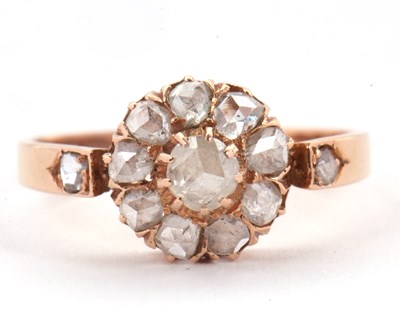Lot 43 - A diamond cluster ring, set with rose cut...