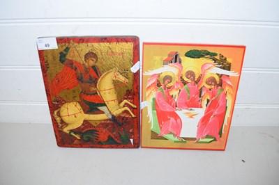 Lot 49 - TWO MODERN RELIGIOUS ICON PICTURES