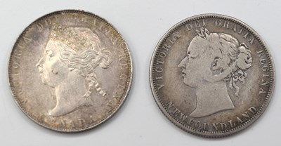 Lot 170 - Two Victorian Silver Canadian coins to include:...
