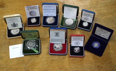 Lot 204 - Quantity of 9x Royal Mint proof coins in boxes...