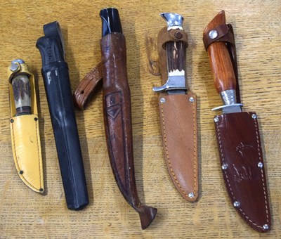 Lot 122 - Five various european hunting knifes and...