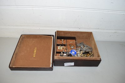 Lot 117 - BOX VARIOUS MIXED CUFF LINKS, SIGNET RING,...