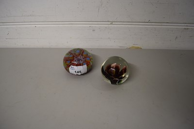 Lot 145 - TWO ART GLASS PAPERWEIGHTS