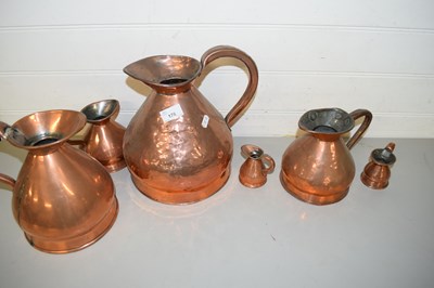 Lot 178 - SIX COPPER HAYSTACK MEASURES