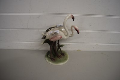 Lot 206 - CONTINENTAL PORCELAIN MODEL OF TWO FLAMINGOES