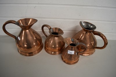 Lot 222 - FOUR COPPER HAYSTACK MEASURES