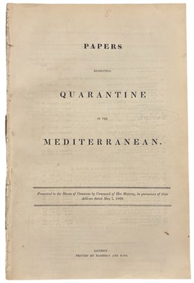 Lot 1046 - QUARANTINE MEDITERRANEAN LEVANT 1860. Papers...