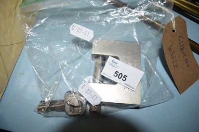 Lot 505 - LARGE PADLOCK WITH KEYS