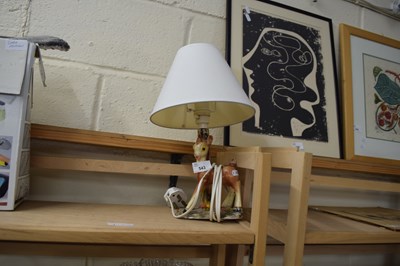 Lot 543 - SMALL TABLE LAMP WITH PLASTERWORK BASE FORMED...