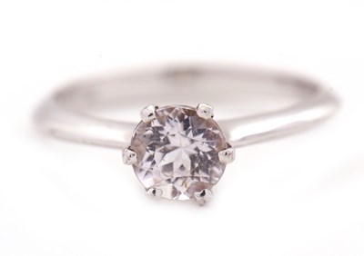 Lot 6 - A 9ct kunzite ring, the round single stone...