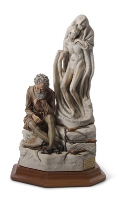 Lot 67 - A LARGE CAPODIMONTE STATUE OF MICHELANGELO BY...