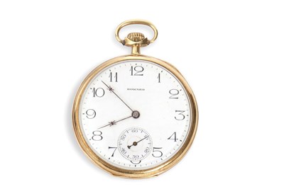 Lot 253 - A yellow metal Howard open face pocket watch...