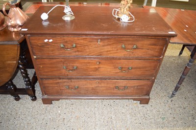 Lot 397 - 19TH CENTURY MAHOGANY THREE DRAWER CHEST ON...