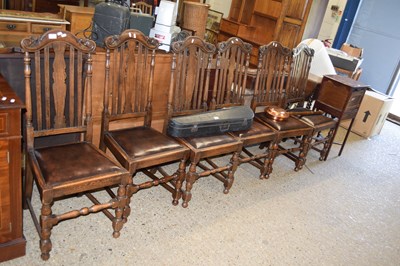 Lot 411 - SET OF SIX LATE 19TH/EARLY 20TH CENTURY OAK...