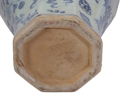 Lot 205 - A large Chinese porcelain vase of hexagonal...
