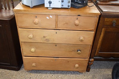 Lot 419 - LATE 19TH CENTURY PINE FIVE DRAWER CHEST, 89CM...