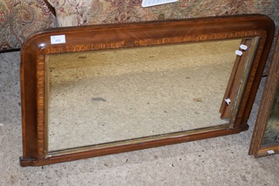 Lot 450 - LATE VICTORIAN WALNUT VENEERED OVERMANTEL...