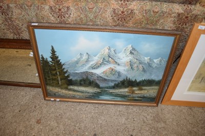 Lot 451 - K BOWMAN, STUDY OF A MOUNTAIN LANDSCAPE, OIL...