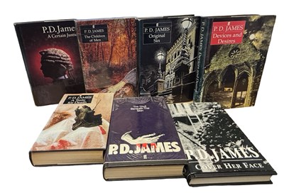 Lot 245 - P D JAMES FIRSTS: 7 Titles: A TASTE OF DEATH,...