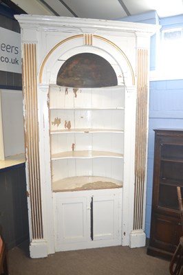 Lot 420 - A large Georgian painted pine barrel back...
