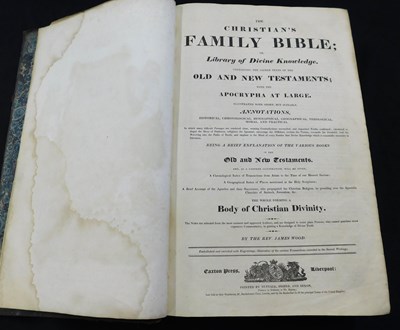 Lot 259 - THE CHRISTIANS FAMILY BIBLE..., ed Rev James...