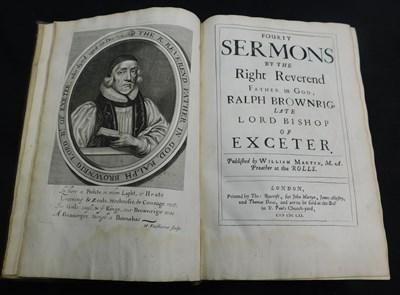 Lot 295 - RALPH BROWNRIG: FOURTY SERMONS BY THE RT REV...