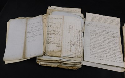 Lot 386 - Packet: 90+ assorted documents, 1827-68,...