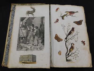 Lot 402 - Victorian period scrap album with scraps...