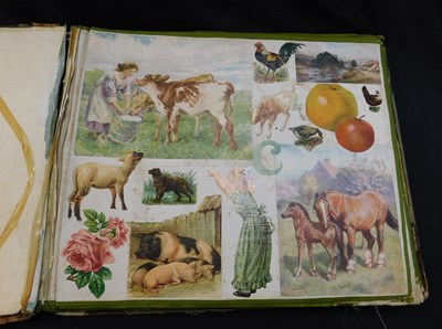 Lot 418 - Large scrap album, the cover gilt stamped...